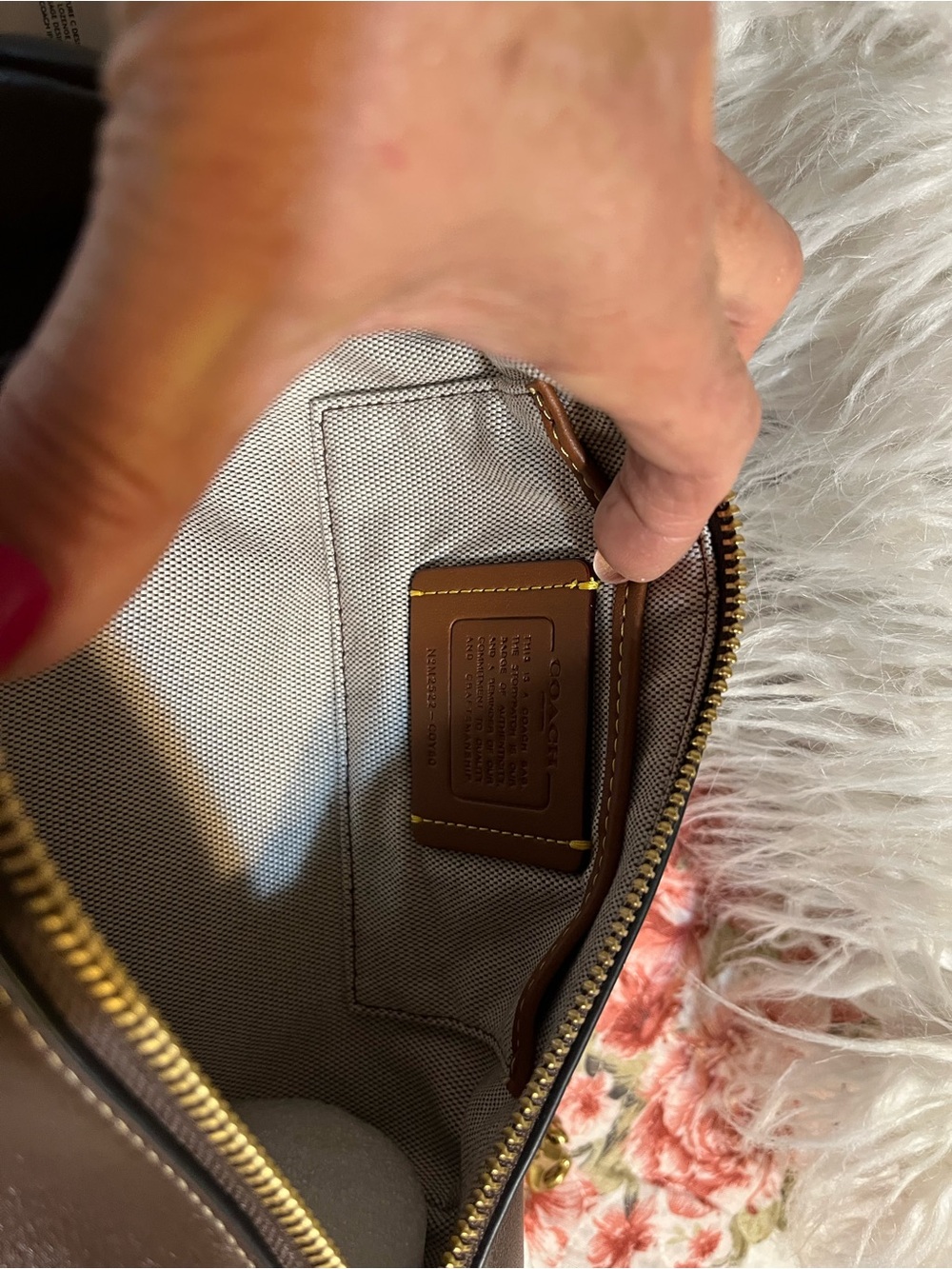 Coach Brown Leather Barrel Pouch with Gold Stamp - Picture 4 of 4